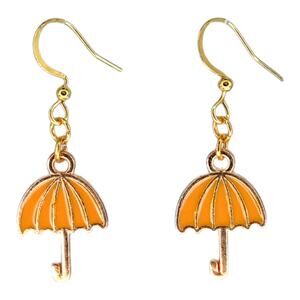 Yellow Umbrella Earrings Rainy Day Jewelry Cute Spring Accessory